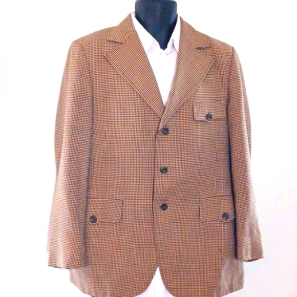 THE EXECUTIVE Vintage Check, Wide Lapel Blazer, 44R - Picture 1 of 8